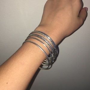 6 piece silver bracelet set